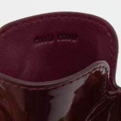 Pre Owned Miu Miu Burgundy/Pink Patent Leather Ruffle Phone Case