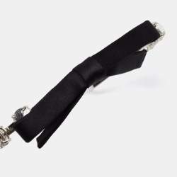 Miu Miu Silver Tone Bow Crystal Embellished Head Band
