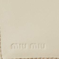 Pre Owned Miu Miu Cream Croc Embossed Leather Case Key Holder