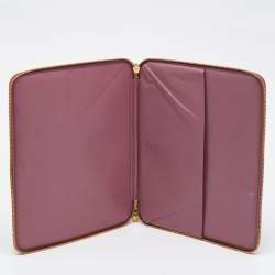 Miu Miu Pink Croc Embossed Patent Leather Zip Around iPad Cover
