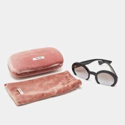 Miu Miu Black Donna Sole Gradient Round Sunglasses