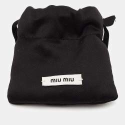 Miu Miu Bicolor Crystals Silver Tone Dangle Clip-on Earrings 