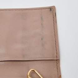 Miu Miu Dusty Pink Croc Embossed Leather Key Holder