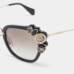 Miu Miu Black Runaway Jewel Gradient Sunglasses
