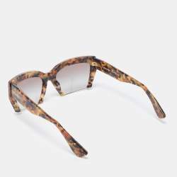 Miu Miu Brown Tortoiseshell Gradient SMU110 Rasoir Half Rim Sunglasses