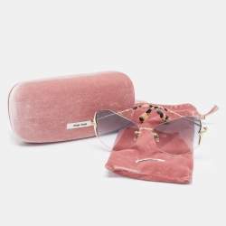 Miu Miu Black/Beige Gradient SMU520 Rimless Butterfly Sunglasses 