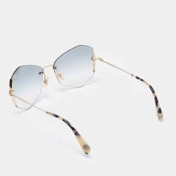 Miu Miu Black/Beige Gradient SMU520 Rimless Butterfly Sunglasses 