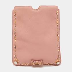 Miu Miu Pink Leather Studded iPad Case