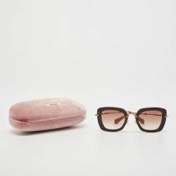 Miu Miu Havana/Gold Gradient SMU070 Square Sunglasses