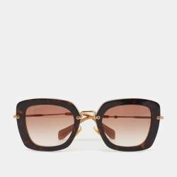 Miu Miu Havana/Gold Gradient SMU070 Square Sunglasses