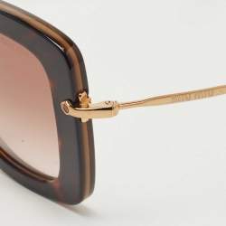 Miu Miu Havana/Gold Gradient SMU070 Square Sunglasses