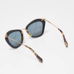 Miu Miu Black Mirrored SMU 10N Cat Eye Sunglasses
