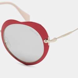 Miu Miu Red/Pink Gradient SMU54R Heart Frame Aviators Sunglasses
