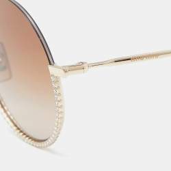 Miu Miu Gold/Orange gradient SMU69U Embellished Round Sunglasses