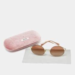 Miu Miu Gold/Orange gradient SMU69U Embellished Round Sunglasses