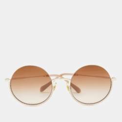 Miu Miu Gold/Orange gradient SMU69U Embellished Round Sunglasses