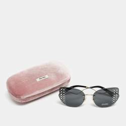 Pre Owned Miu Miu Black/Gold SMU51X Embellished Butterfly Sunglasses