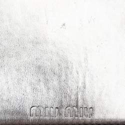 Pre Owned Miu Miu Metallic Silver Leather Ring Wide Waist Belt 75CM