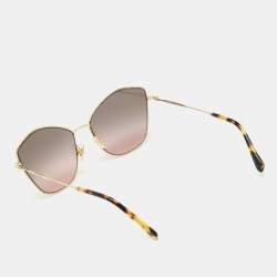 Pre Owned Miu Miu Gold Tone/Grey Pink Ombre SMU60V Cat-Eye Sunglasses