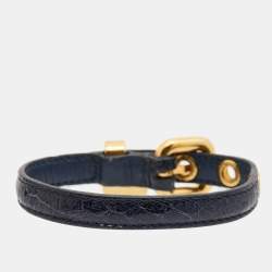 Miu Miu  St. Cocco Leather Gold Tone Bracelet