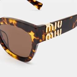 Miu Miu Brown Tortoise 6MU 01Y Cat Eye Sunglasses