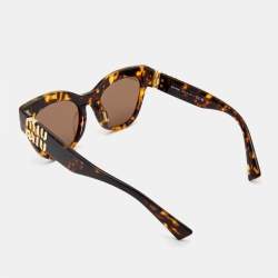 Miu Miu Brown Tortoise 6MU 01Y Cat Eye Sunglasses