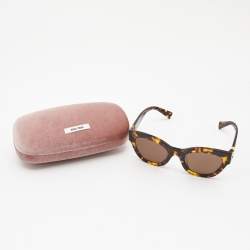 Miu Miu Brown Tortoise 6MU 01Y Cat Eye Sunglasses