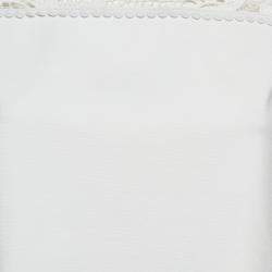 Pre Owned Miu Miu White Knit Lace Trim Top S