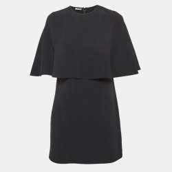 Miu Miu Black Crepe Cape Style Mini Dress M