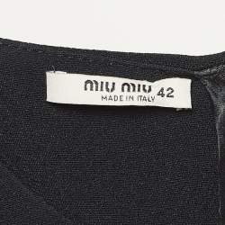 Miu Miu Black Crepe Cape Style Mini Dress M