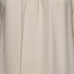 Miu Miu Beige Crepe Gathered Neckline Shift Dress S