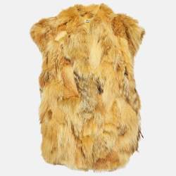 Miu Miu Yellow Coyote Fur Shaggy Vest M