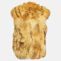 Miu Miu Yellow Coyote Fur Shaggy Vest M
