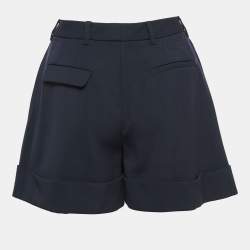 Miu Miu Navy Blue Wool Flared Shorts S