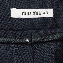 Miu Miu Navy Blue Wool Flared Shorts S