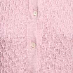 Miu Miu Pink Patterned Knit Button Front Cardigan S