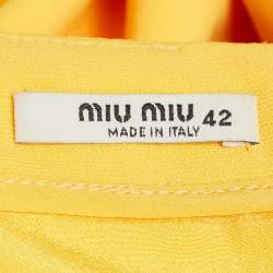 Miu Miu Yellow Crepe Faille Cady Chain Strap Mini Dress M