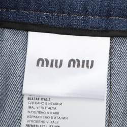 Miu Miu Blue Denim Button Front Midi Skirt M