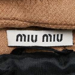 Miu Miu Brown Wool Detachable Raccoon Fur Coat M