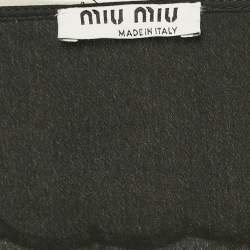 مملوكة مسبقًا Miu Miu Black Silk Embellished Chelsea Collar Blouse S
