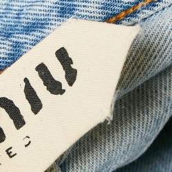 Miu Miu X Levis Light Blue Crystal Satin Trim Denim Jeans M Waist 30"