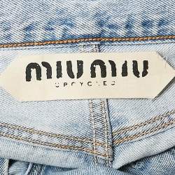 Miu Miu X Levis Light Blue Crystal Satin Trim Denim Jeans M Waist 30"
