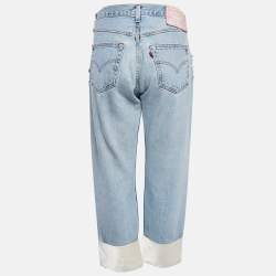 Miu Miu X Levis Light Blue Crystal Satin Trim Denim Jeans M Waist 30"