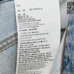 Miu Miu X Levis Light Blue Crystal Satin Trim Denim Jeans M Waist 30"