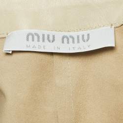 Miu Miu Vintage Cream Leather Button Front Jacket S