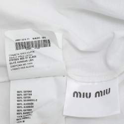 Pre Owned Miu Miu White Cotton Tales T-shirt XL