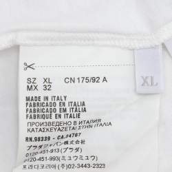 Pre Owned Miu Miu White Cotton Tales T-shirt XL