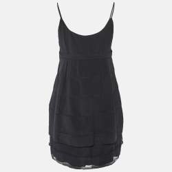 Miu Miu Black Silk Sleeveless Mini Dress M