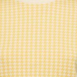 Miu Miu Yellow Houndstooth Knit Crew Neck Top S