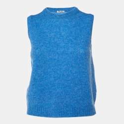 Miu Miu Blue Wool Sleeveless Sweater S